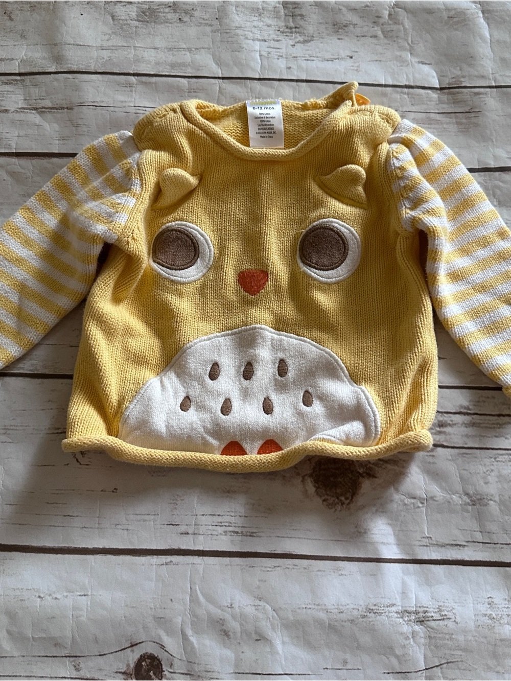 Gymboree owl sweater vguc 6/12